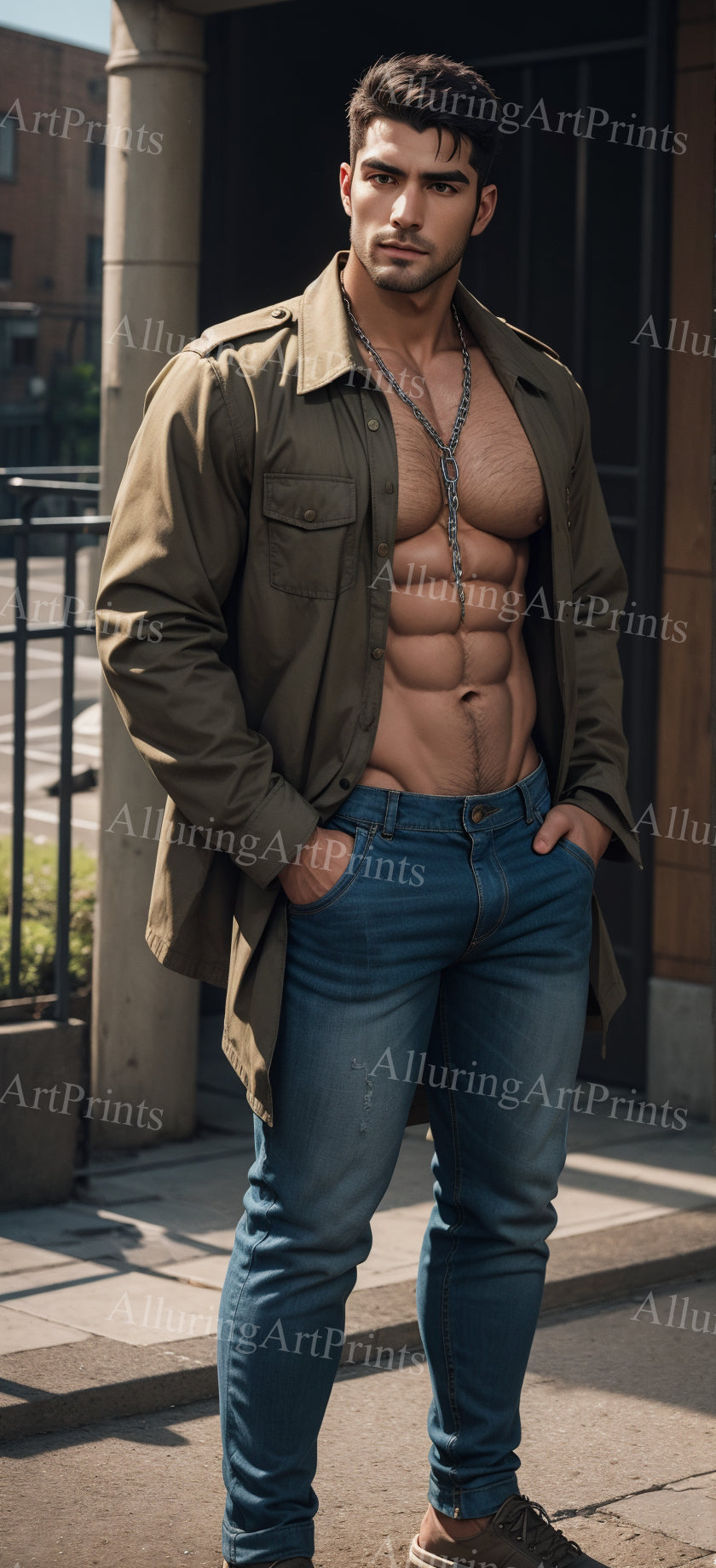 Male Model Muscular Digital Art AI Fantasy - 73B