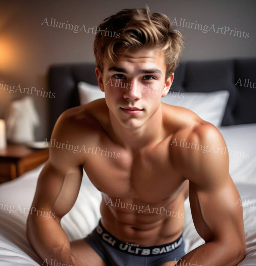 Male Model Muscular College Digital Art AI Fantasy - 847B