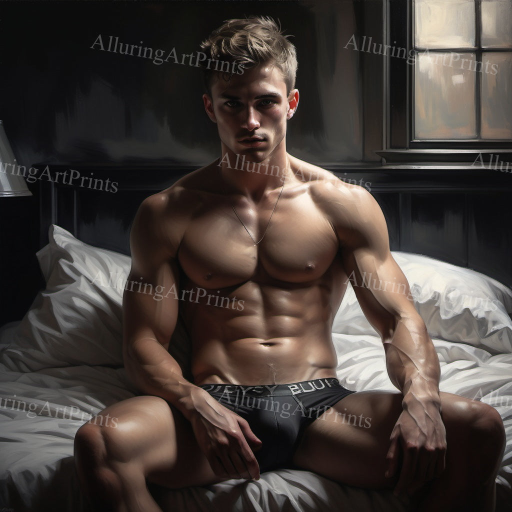 Male Model Muscular Digital Art AI Fantasy - 861B