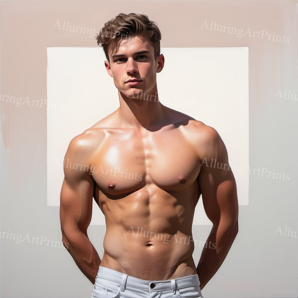 Male Model Muscular Digital Art AI Fantasy - 862B