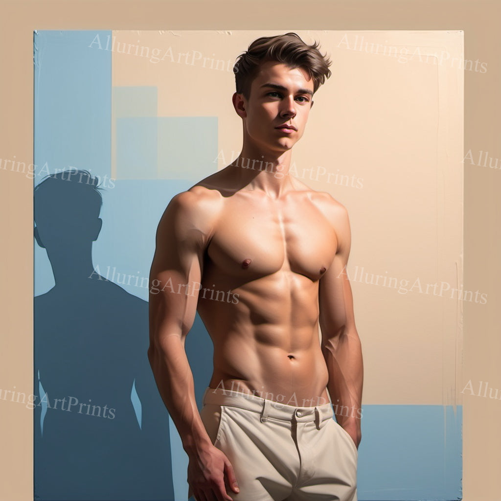 Male Model Muscular Digital Art AI Fantasy - 865B