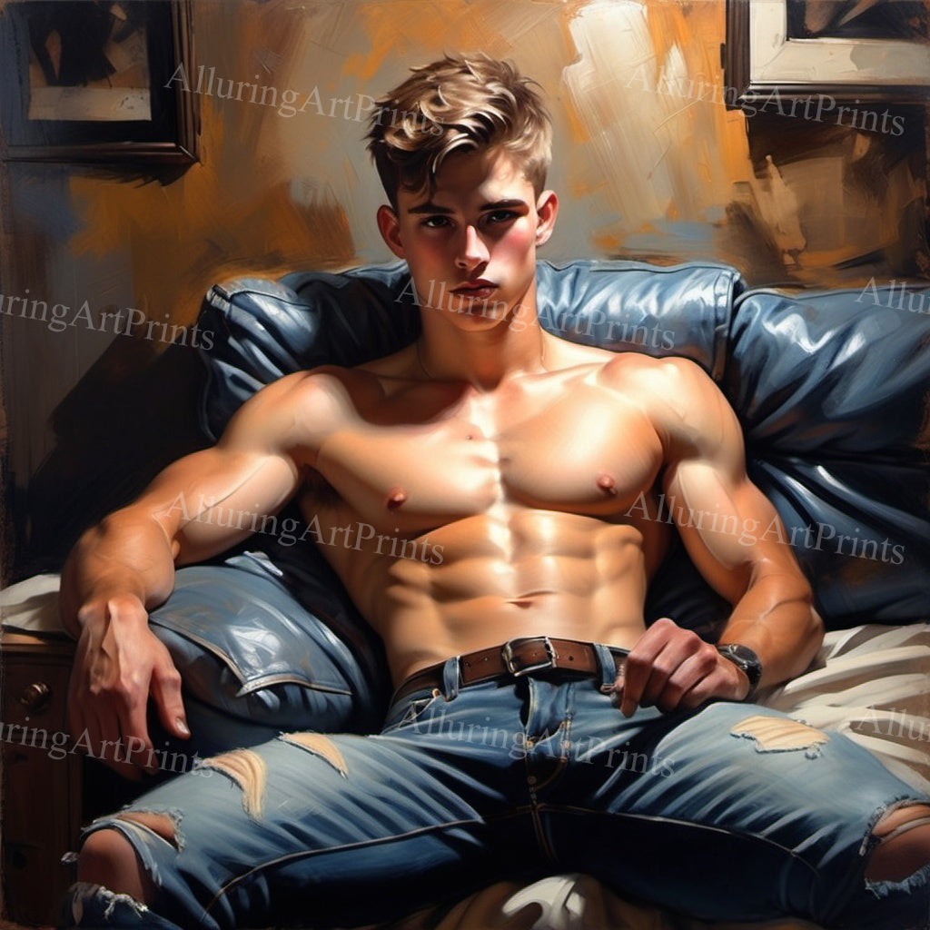 Male Model Muscular Digital Art AI Fantasy - 870B