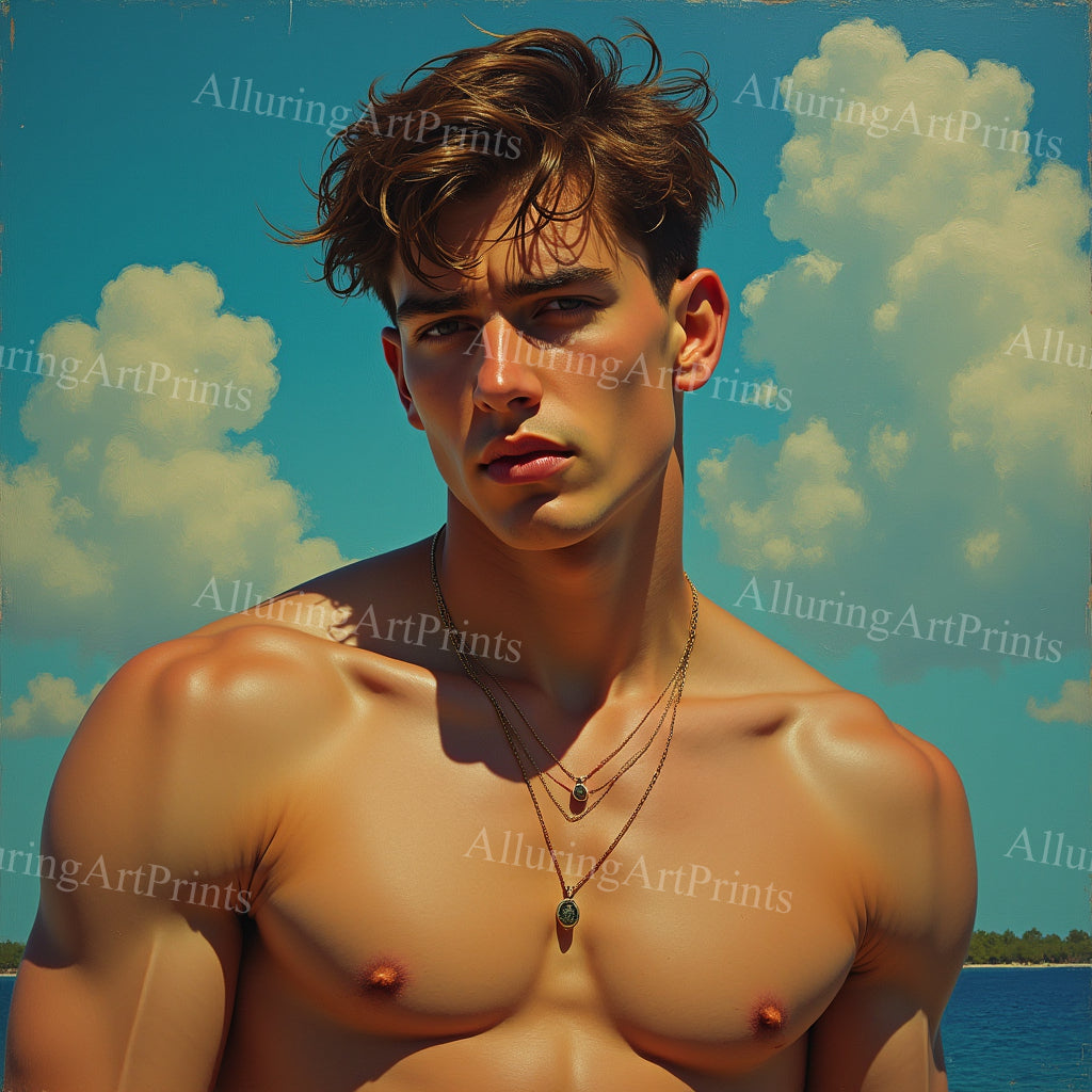 Male Model Muscular College Digital Art AI Fantasy - 871B