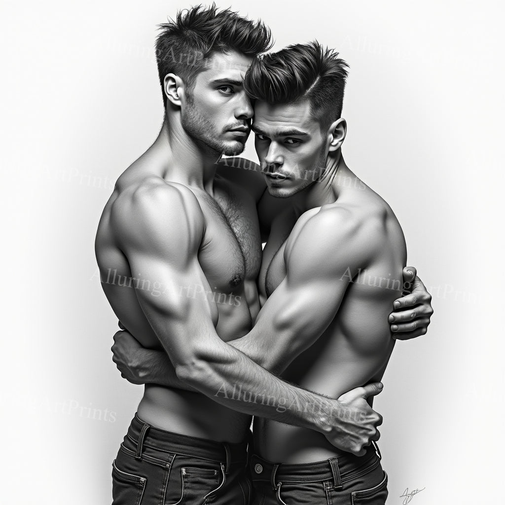 Male Models Muscular College Digital Art AI Fantasy - 887B