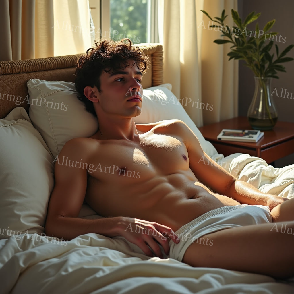 Male Model Muscular College Digital Art AI Fantasy - 902B