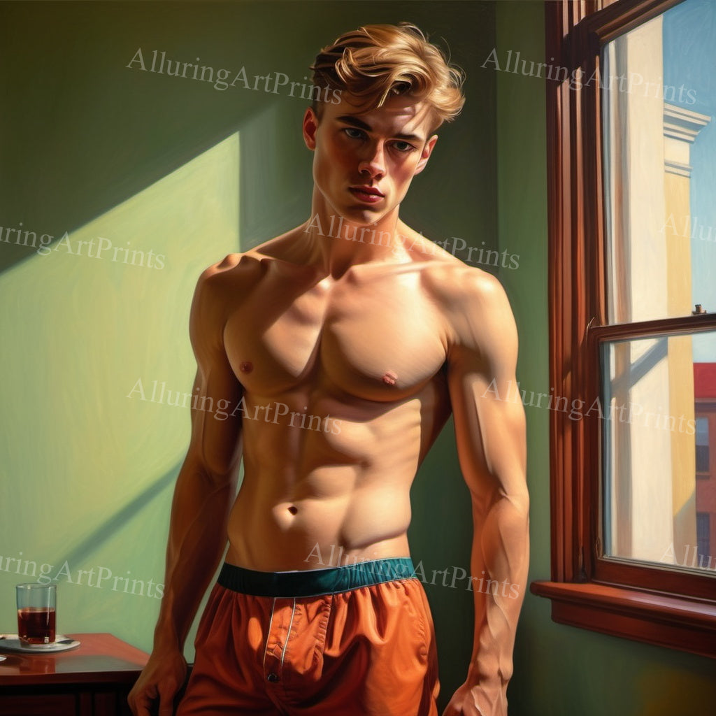 Male Model Muscular College Digital Art AI Fantasy - 904B