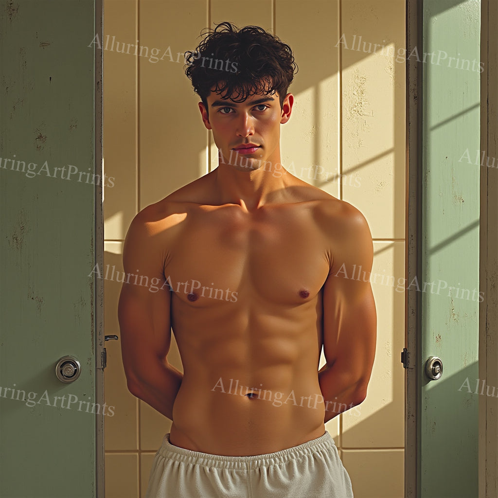 Male Model Muscular College Digital Art AI Fantasy - 911B