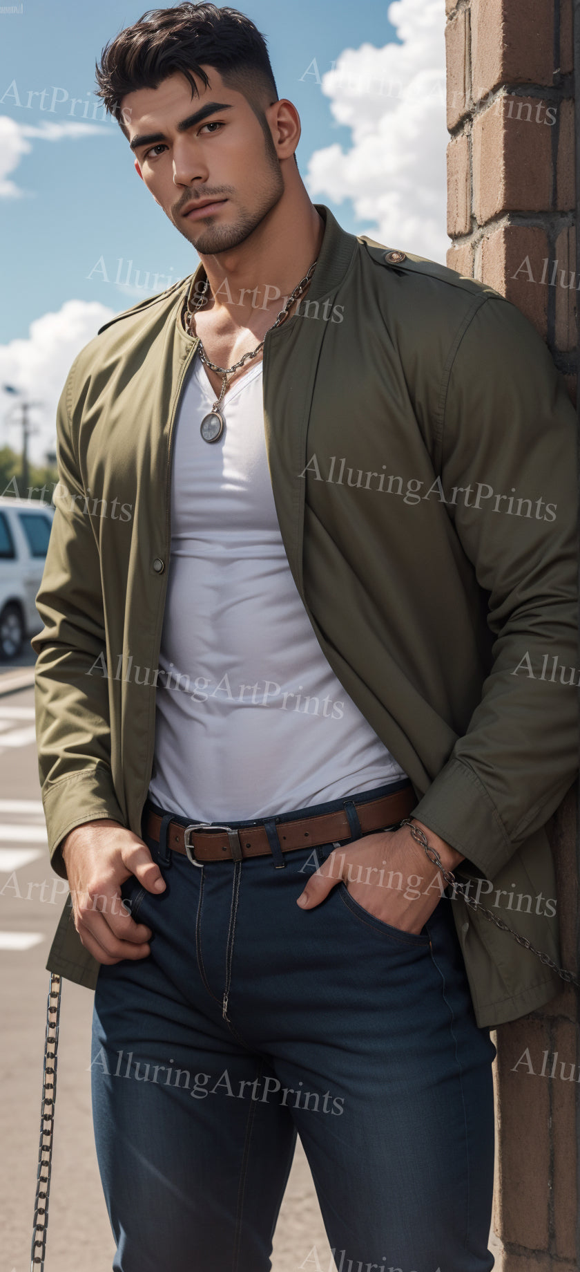 Male Model Muscular Digital Art AI Fantasy - 92B