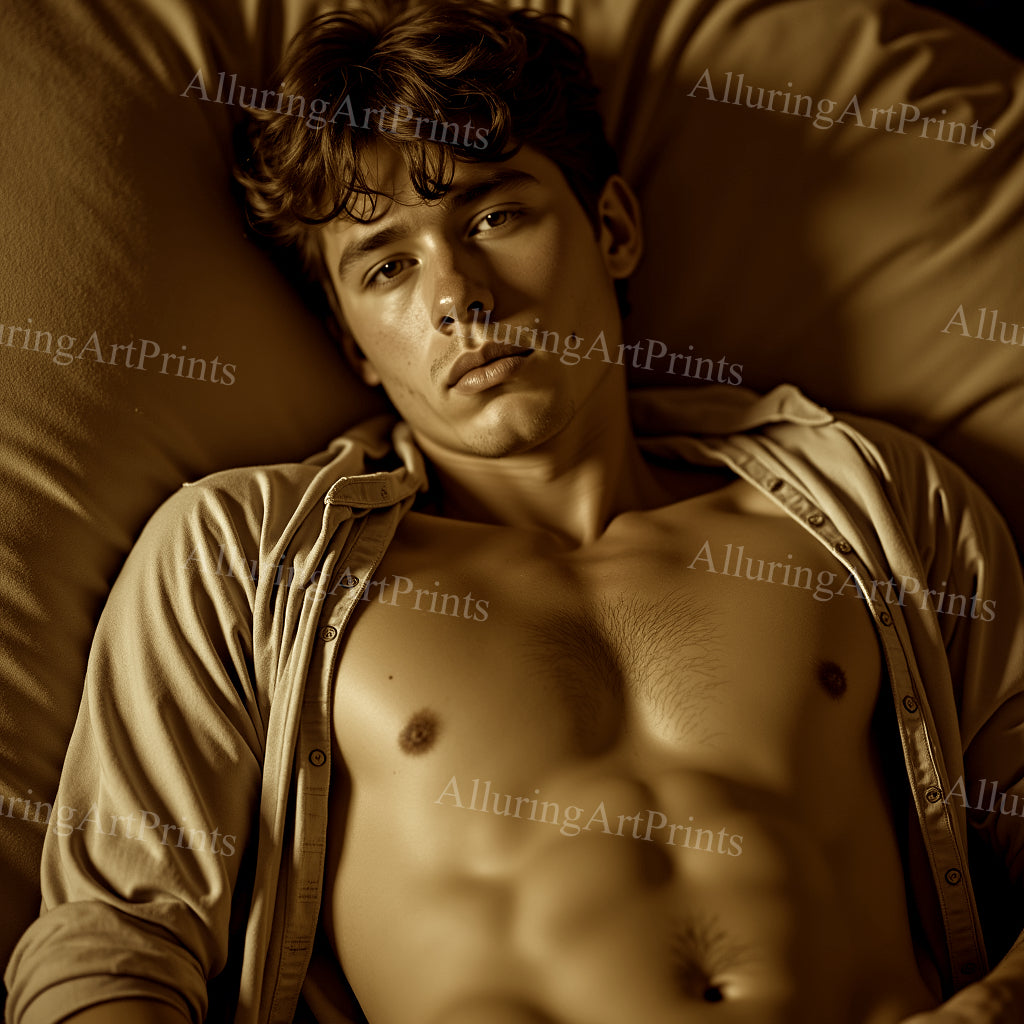 Male Model Muscular College Digital Art AI Fantasy - 934B