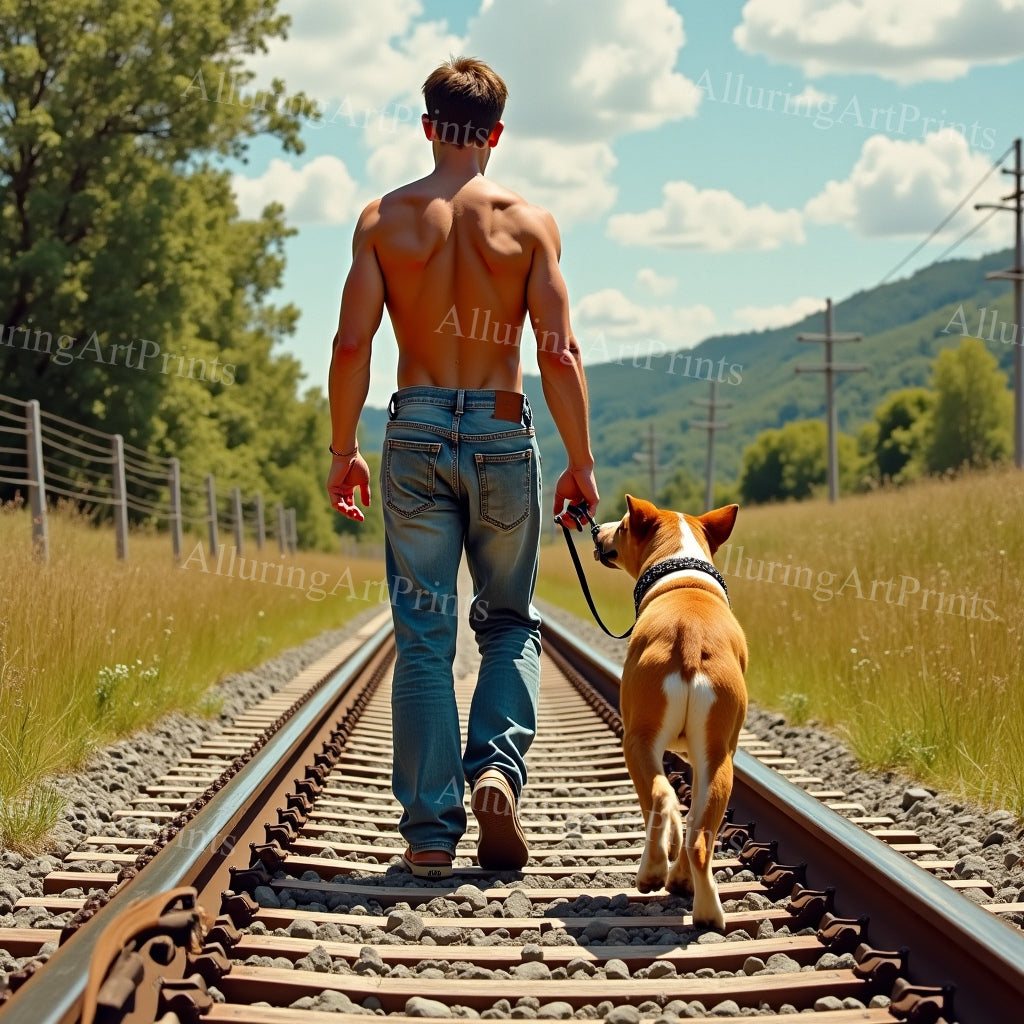 Male Model Muscular Digital Art AI Fantasy - 941B