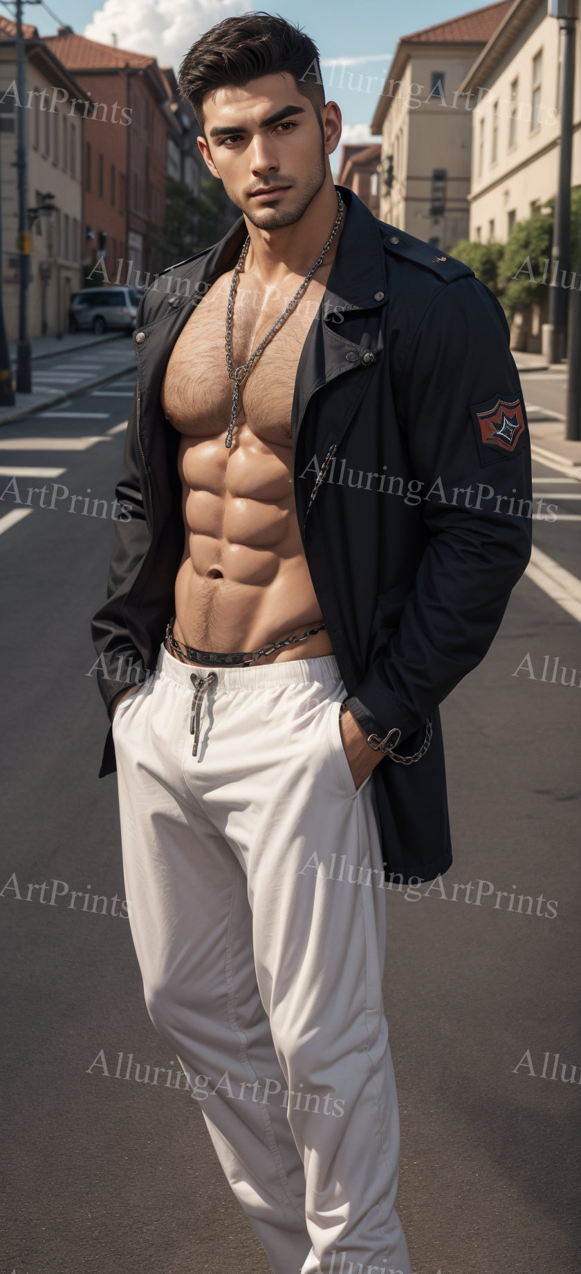 Male Model Muscular Digital Art AI Fantasy - 95B