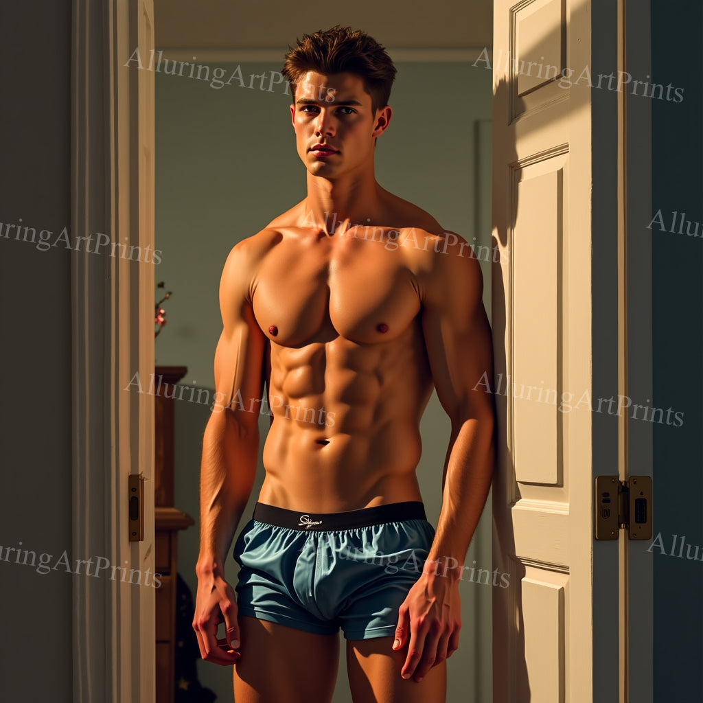 Male Model Muscular Digital Art AI Fantasy - 952B