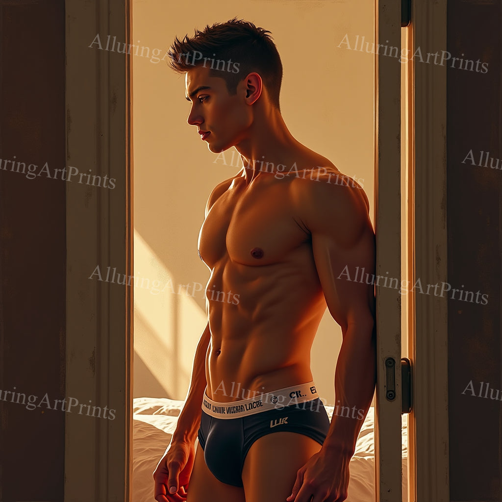 Male Model Muscular Digital Art AI Fantasy - 953B