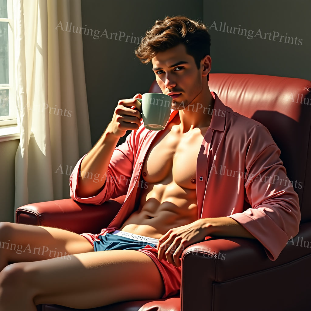 Male Model Muscular Digital Art AI Fantasy - 969B