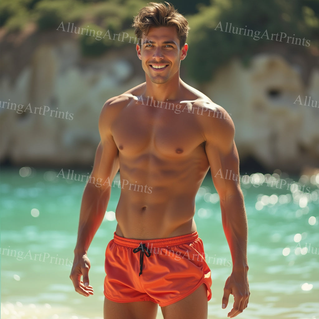 Male Model Muscular Digital Art AI Fantasy - 990B