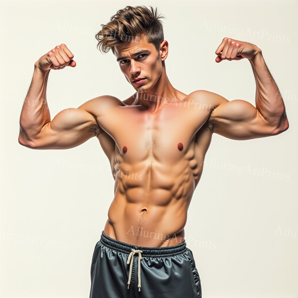 Male Model Muscular College Digital Art AI Fantasy - 996B