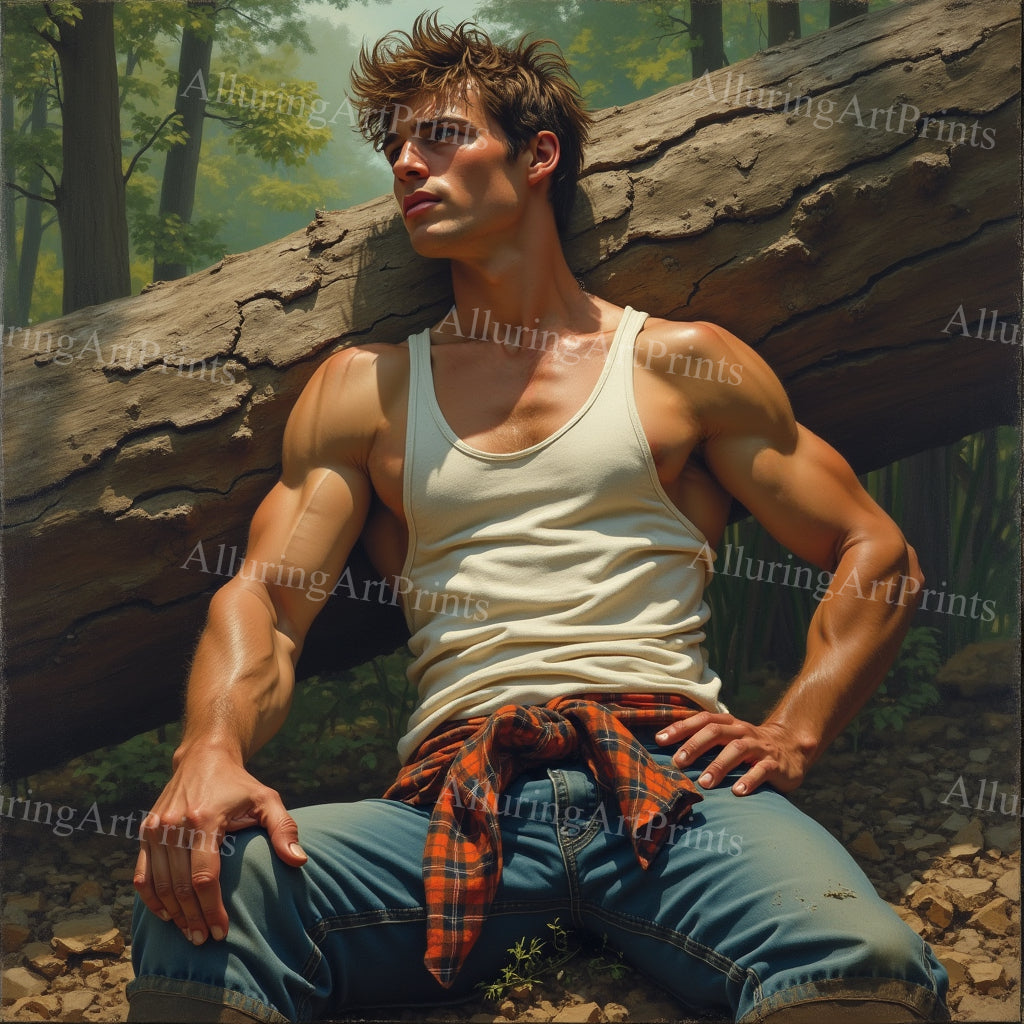 Male Model Muscular College Digital Art AI Fantasy - 106C