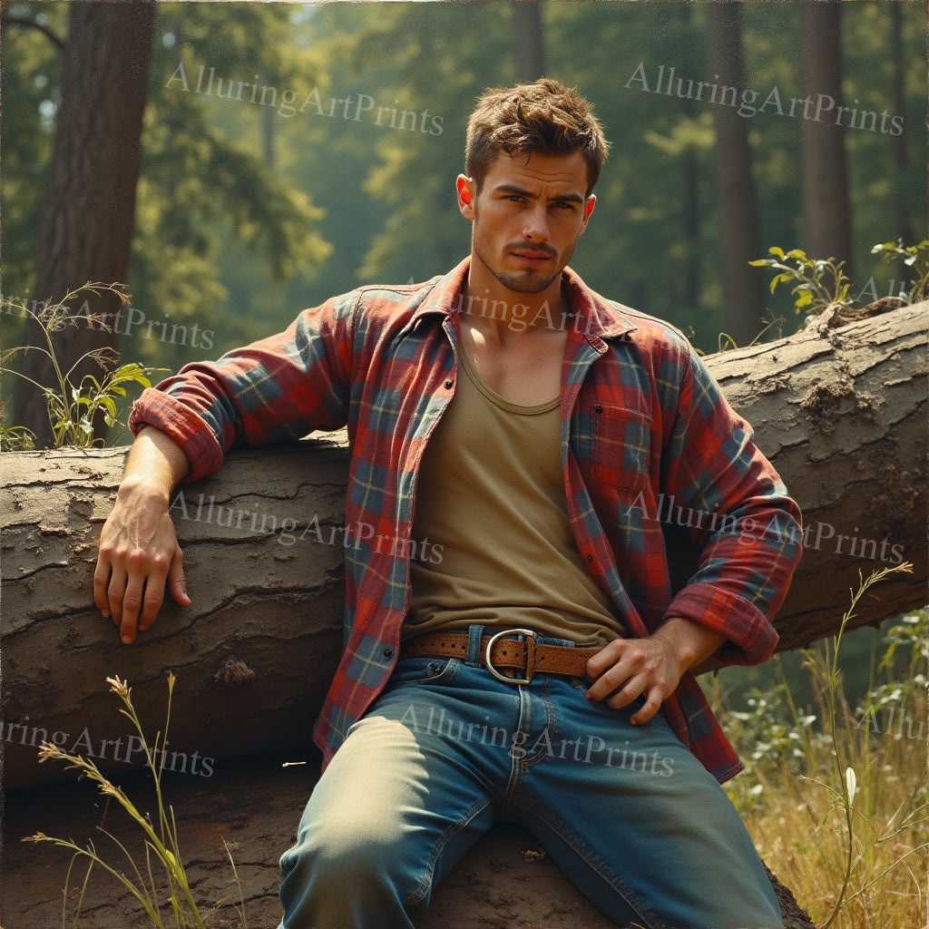 Male Model Muscular College Digital Art AI Fantasy - 107C