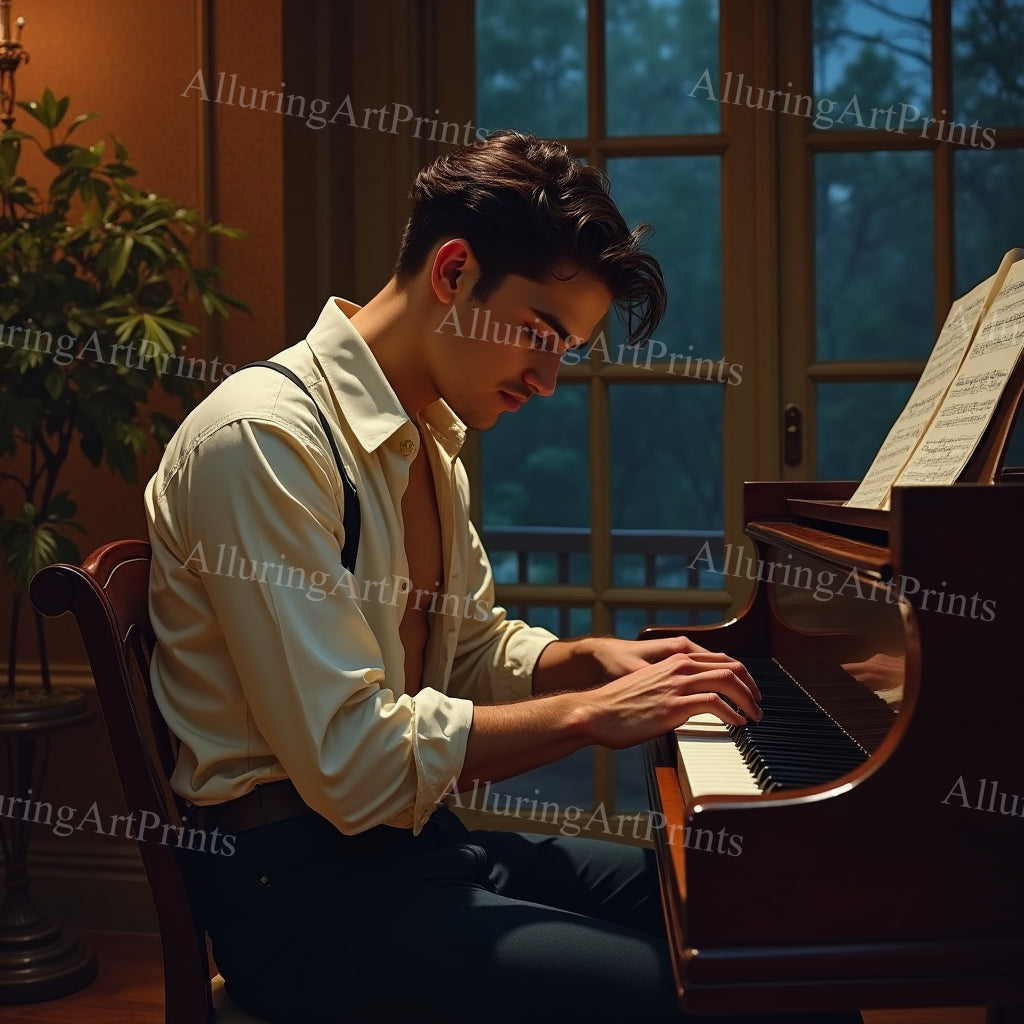 Male Model Muscular College Digital Art AI Fantasy - 119C