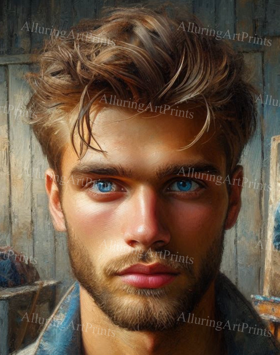 Male Model Muscular College Digital Art AI Fantasy - 145C