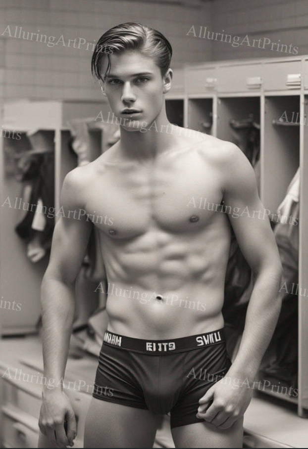 Male Model Muscular College Digital Art AI Fantasy - 164C