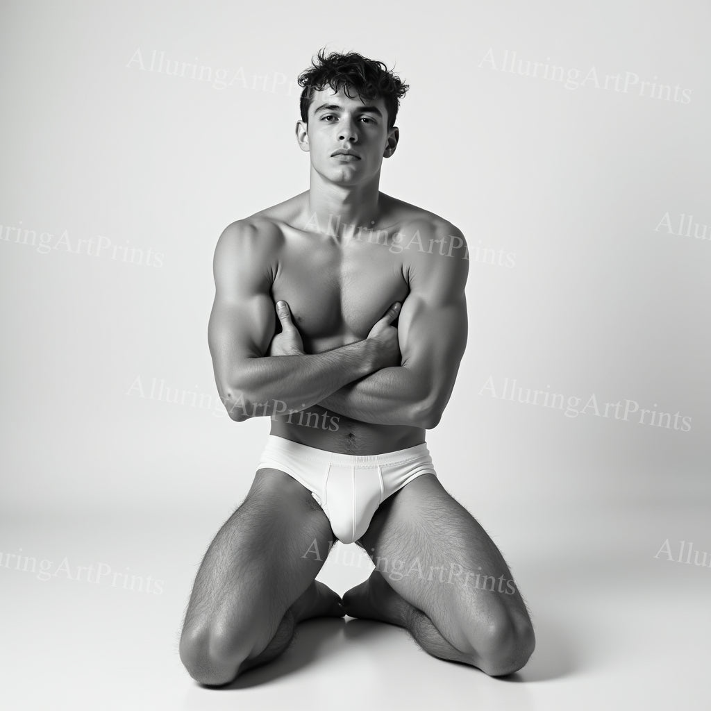 Male Model College Digital Art AI Fantasy - 183C