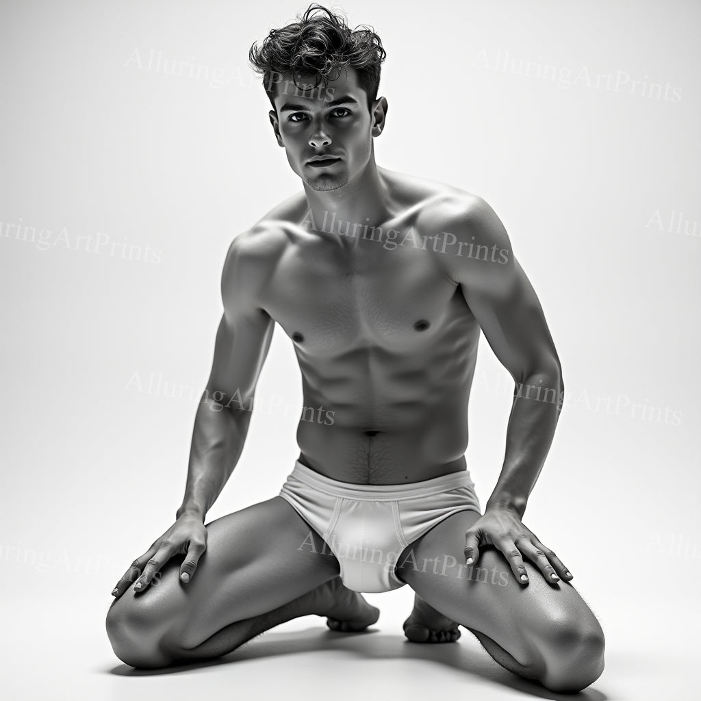 Male Model Muscular College Digital Art AI Fantasy - 184C