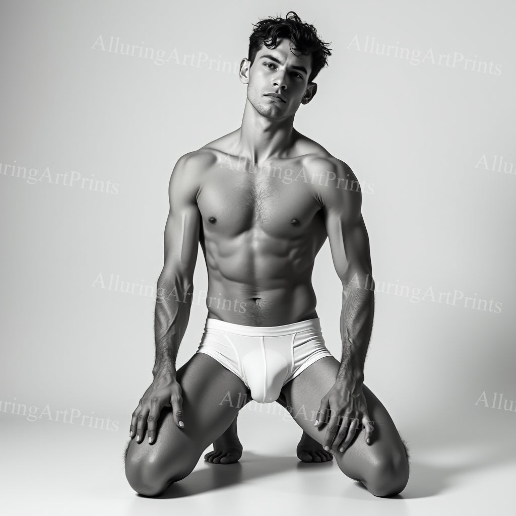 Male Model Muscular College Digital Art AI Fantasy - 185C