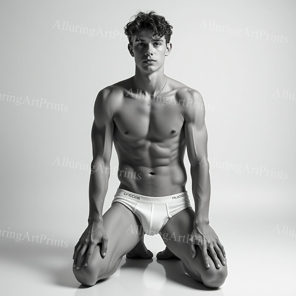 Male Model Muscular College Digital Art AI Fantasy - 186C