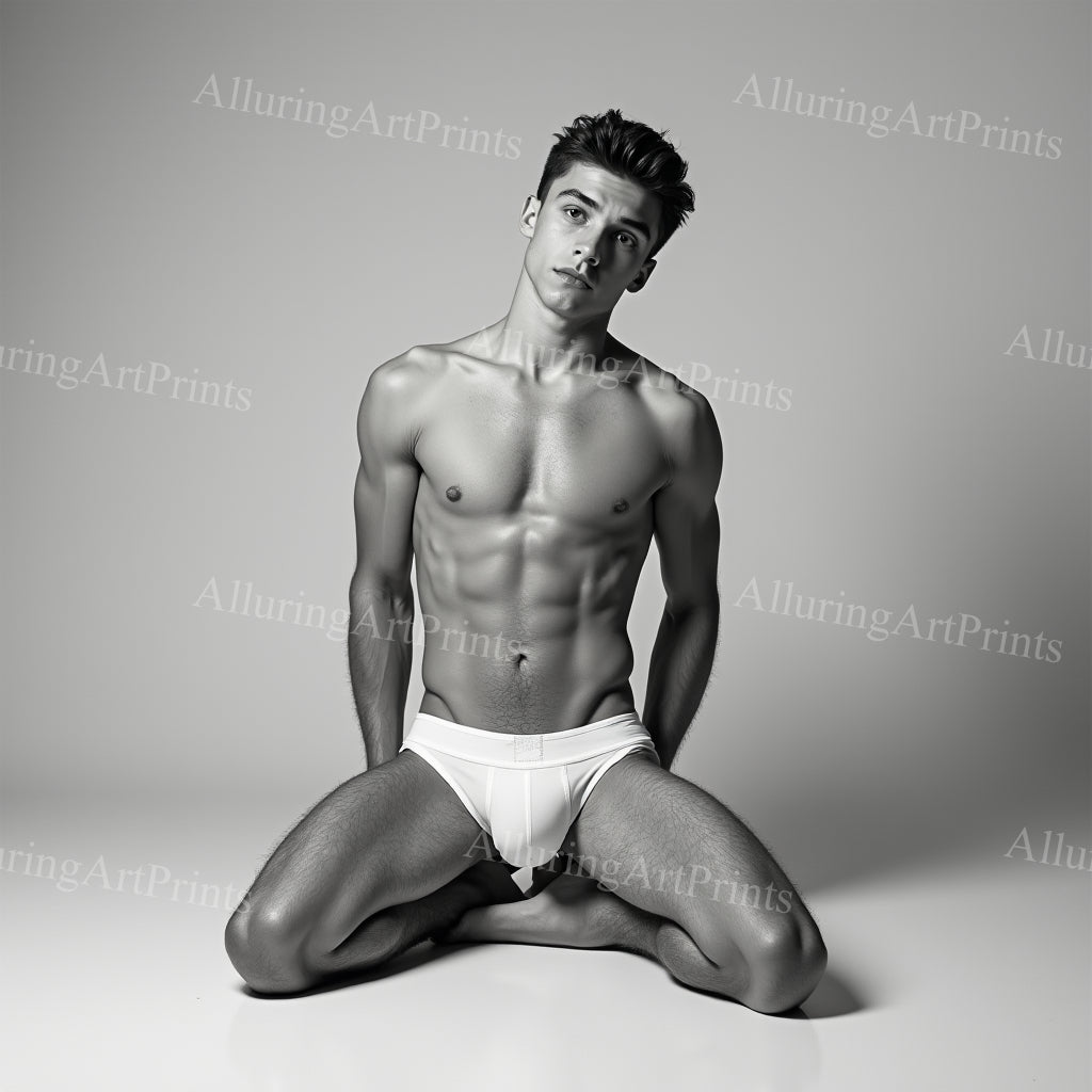 Male Model Muscular College Digital Art AI Fantasy - 187C