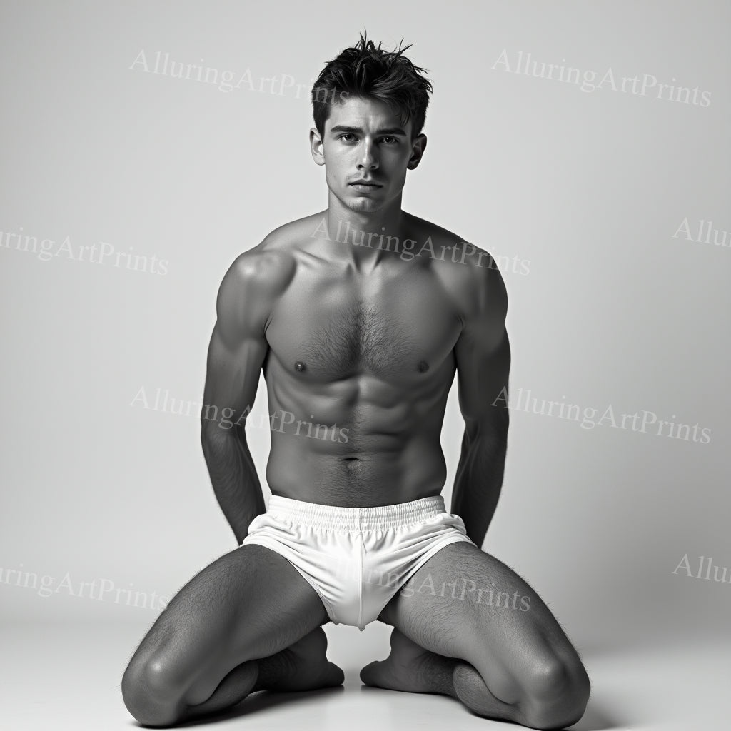 Male Model Muscular College Digital Art AI Fantasy - 188C