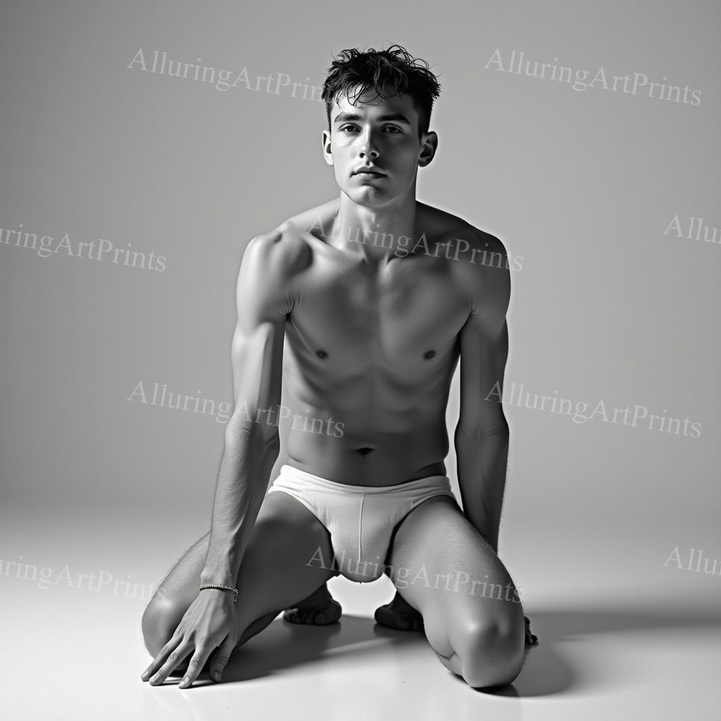 Male Model Muscular College Digital Art AI Fantasy - 189C