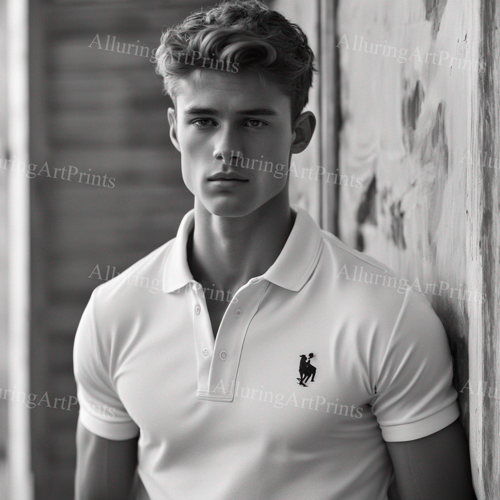 Male Model Muscular College Digital Art AI Fantasy - 203C