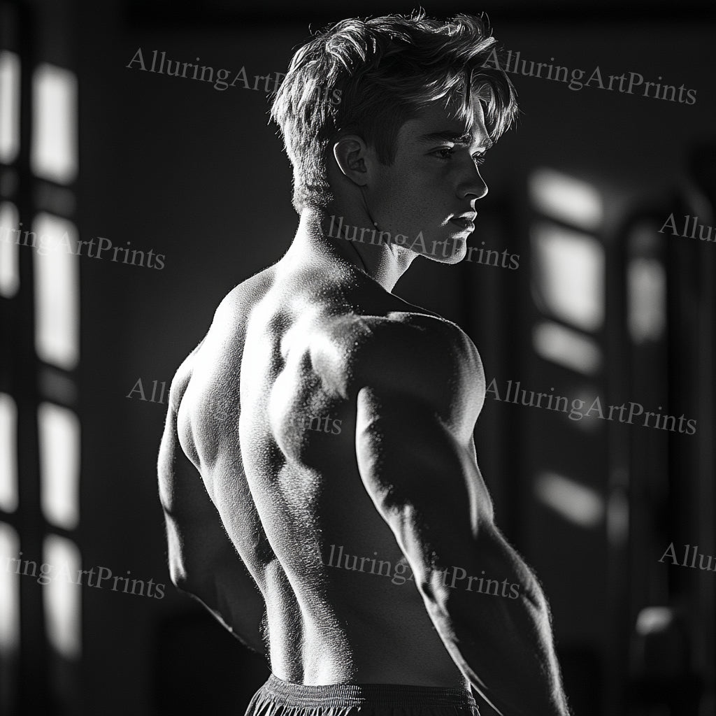 Male Model Muscular College Digital Art AI Fantasy - 215C