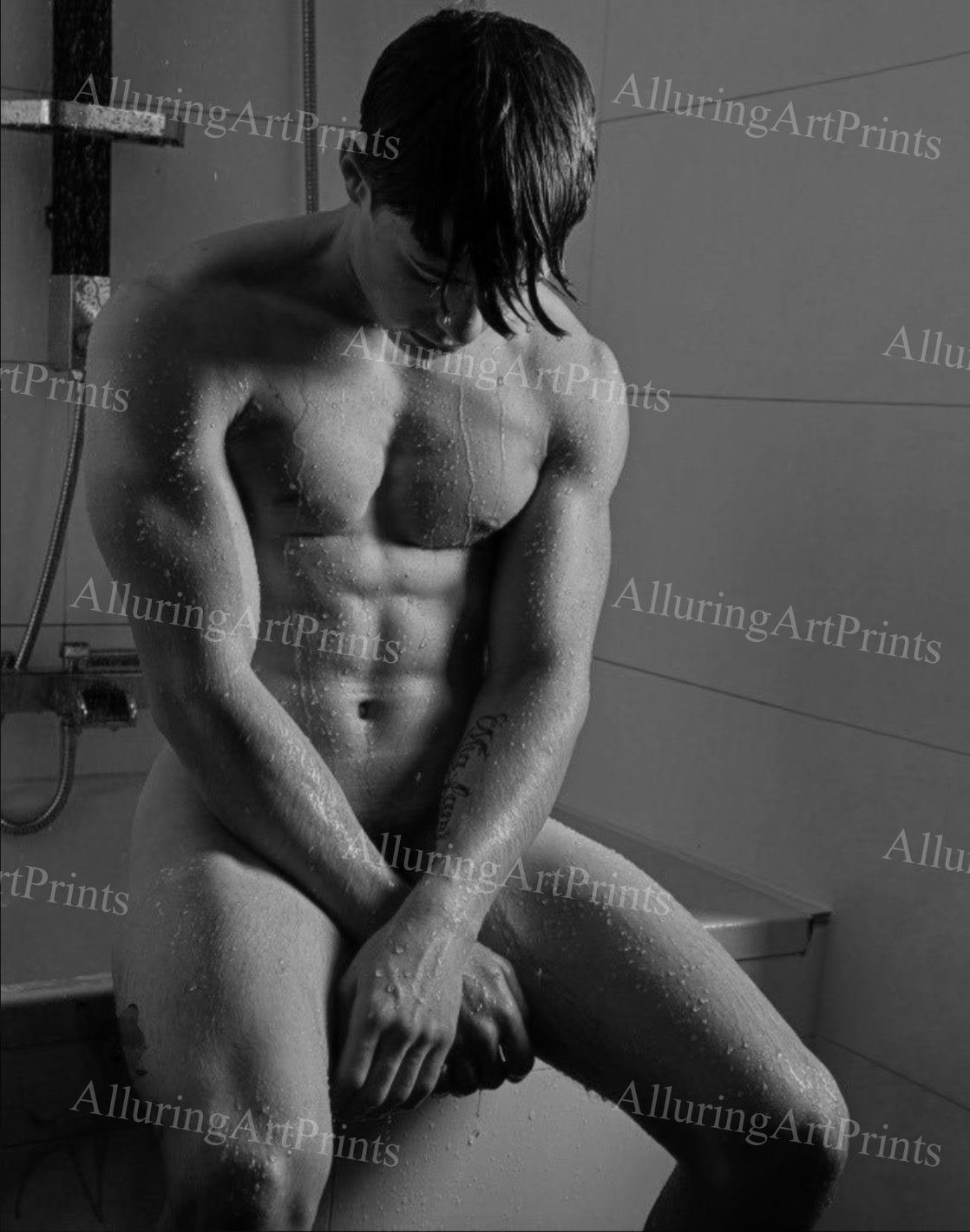 Male Model Muscular Hairy Digital Art AI Fantasy - 228C