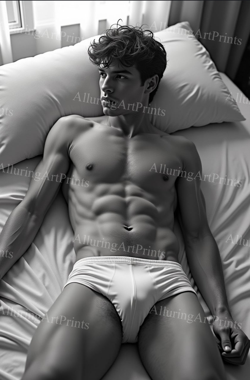 Male Model Muscular College Digital Art AI Fantasy - 231C