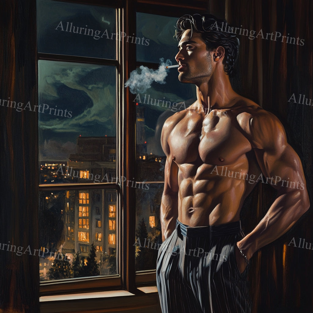 Male Model Muscular Beefcake Digital Art AI Fantasy - 236C