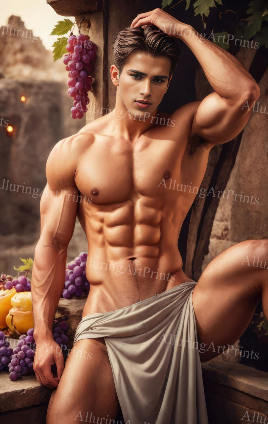 Male Model Muscular Beefcake Digital Art AI Fantasy - 372C