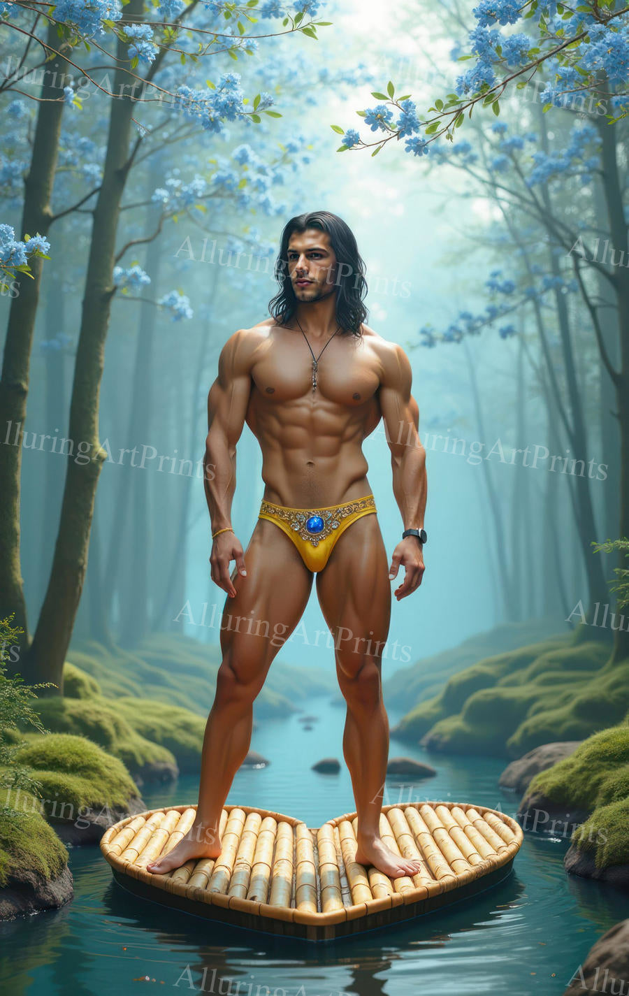 Male Model Muscular Beefcake Digital Art AI Fantasy - 383C