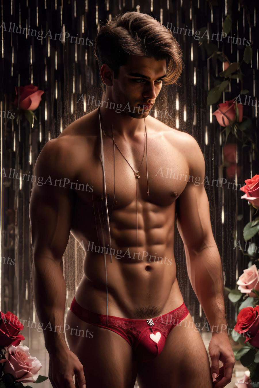 Male Model Muscular Beefcake Digital Art AI Fantasy - 388C