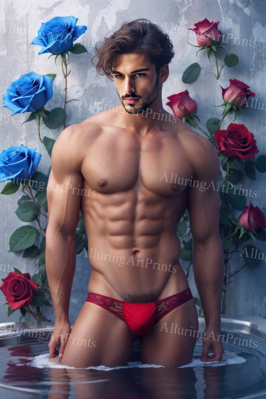 Male Model Muscular Beefcake Digital Art AI Fantasy - 389C