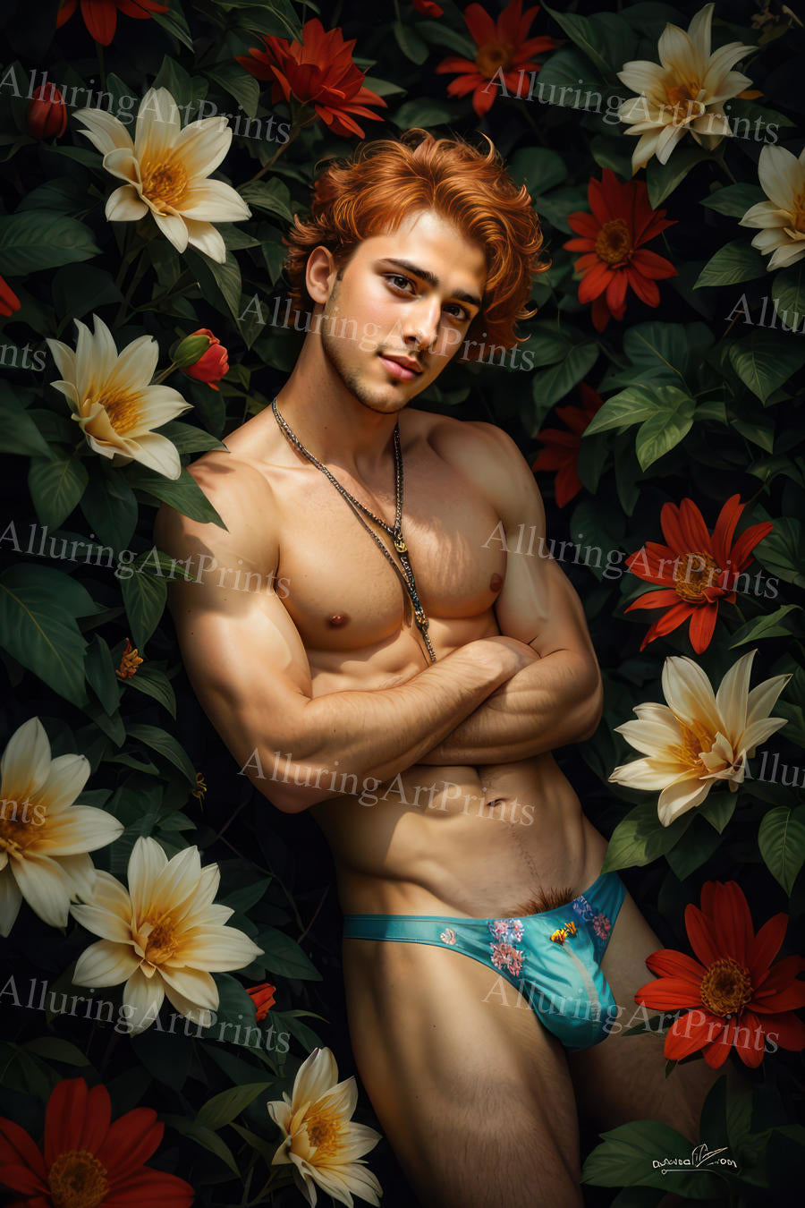 Male Model Muscular Beefcake Digital Art AI Fantasy - 395C