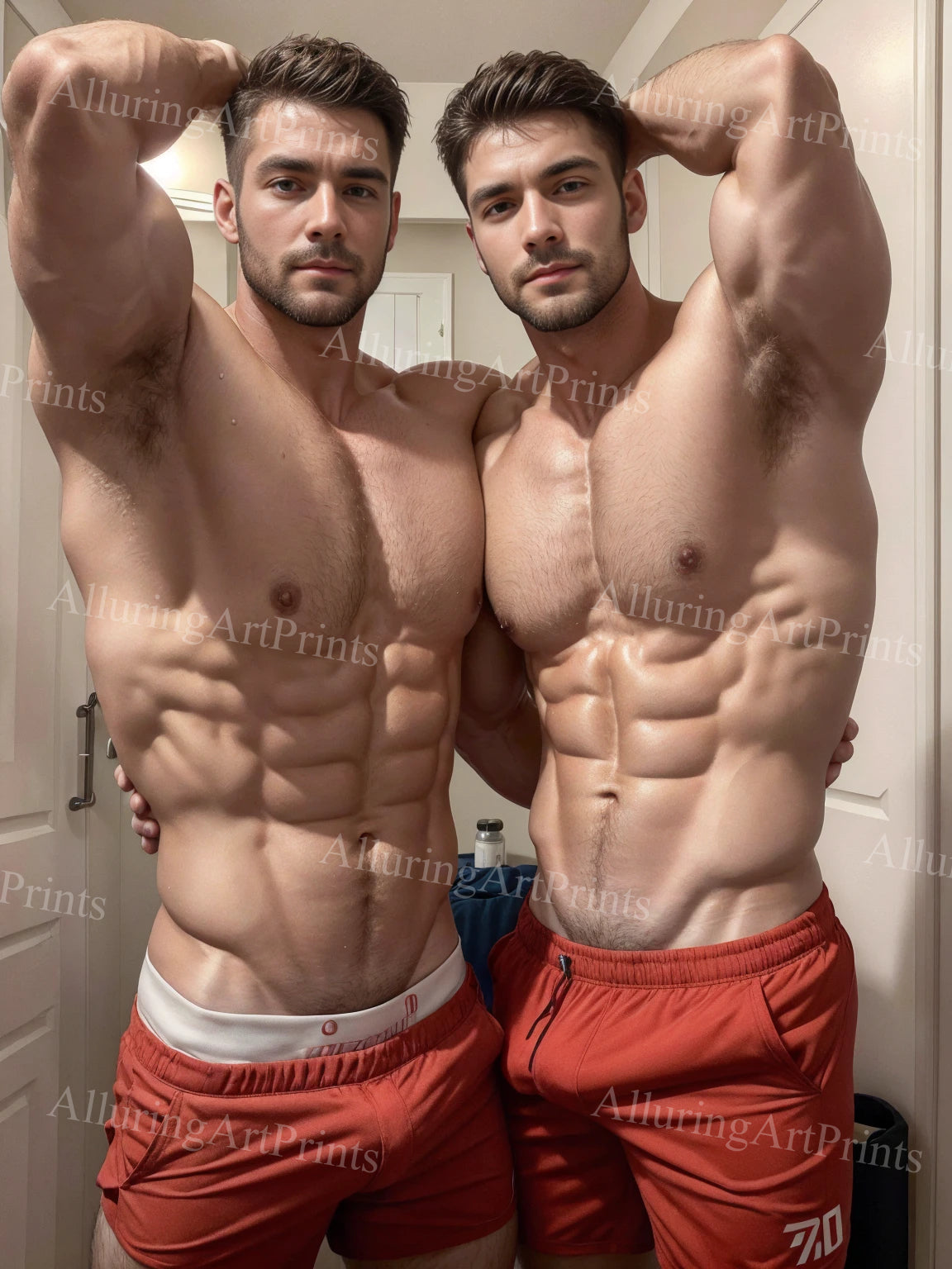 Male Models Muscular Surfer Digital Art AI Fantasy - 473C