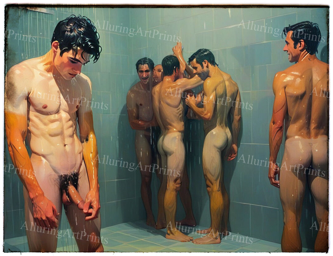 Nude Male Models Muscular Frontal Digital Art AI Fantasy - 483C