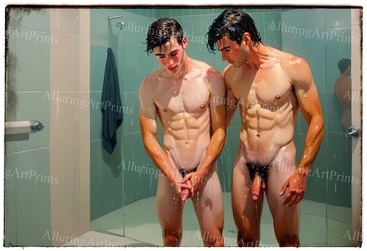 Nude Male Models Muscular Frontal Digital Art AI Fantasy - 484C