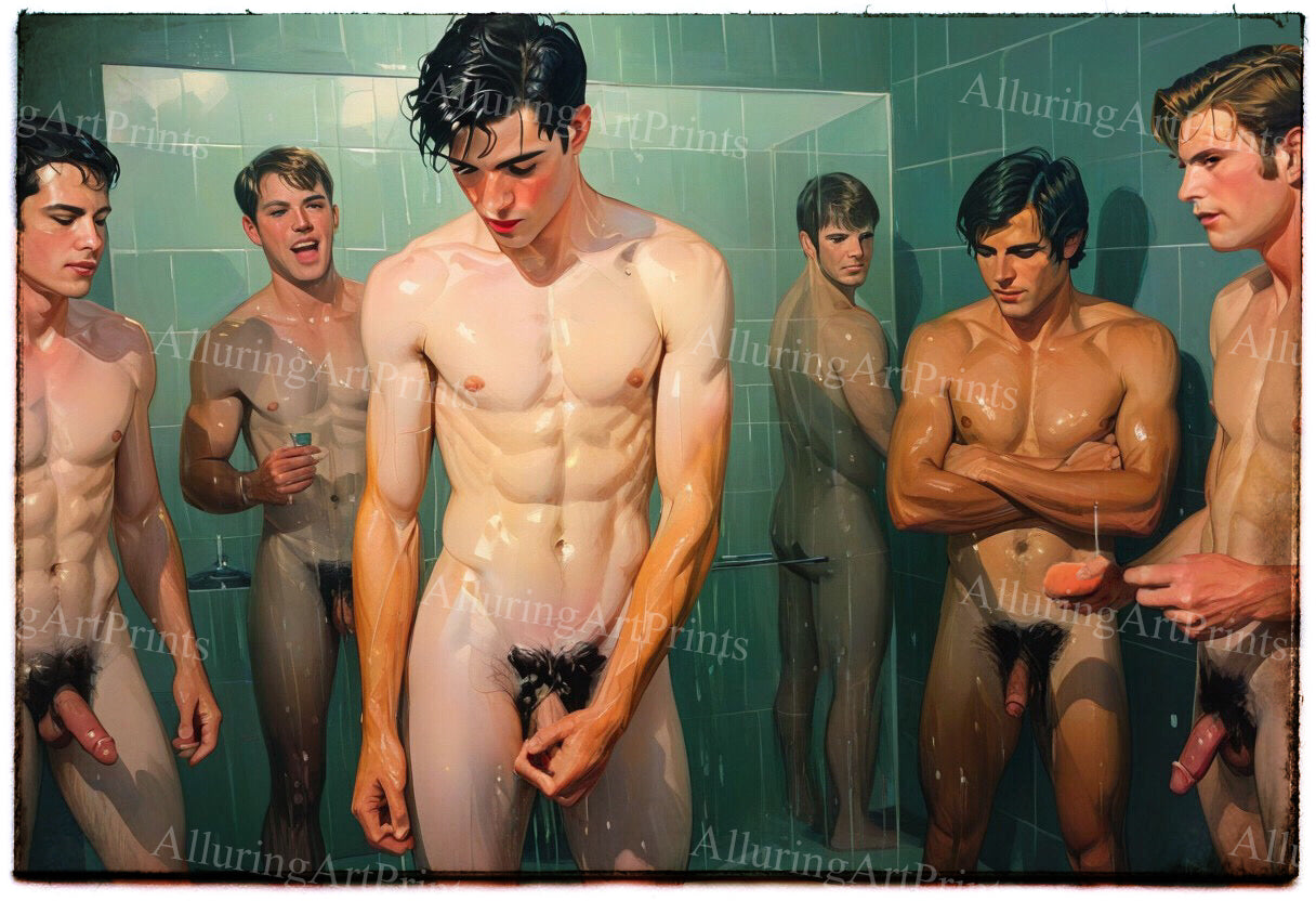 Nude Male Models Muscular Frontal Digital Art AI Fantasy - 485C