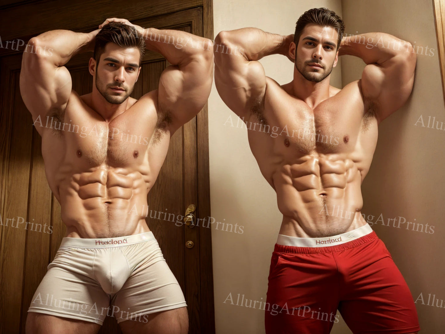 Male Models Muscular Surfer Digital Art AI Fantasy - 489C