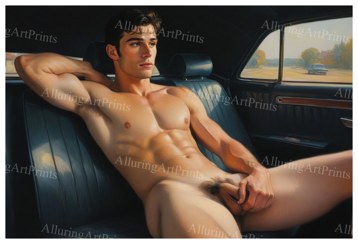 Nude Male Model Muscular Frontal Digital Art AI Fantasy - 504C