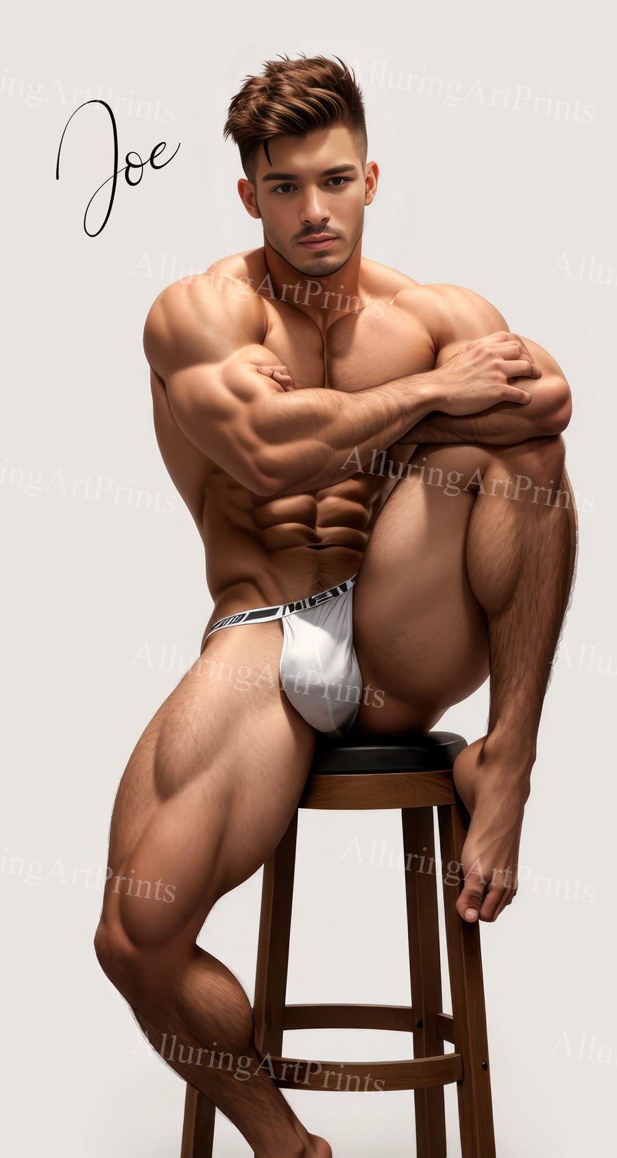 Male Model Muscular Beefcake Digital Art AI Fantasy - 550C