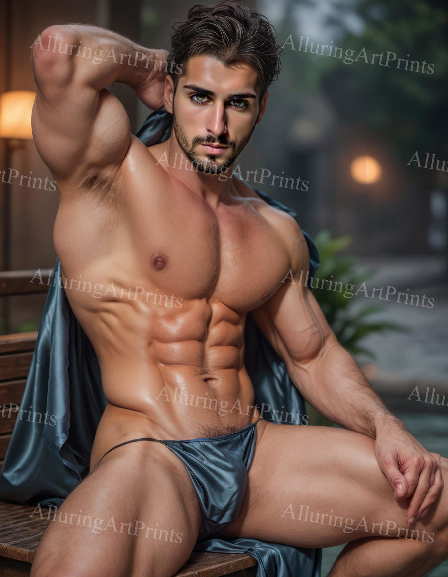 Male Model Muscular Beefcake Digital Art AI Fantasy - 645C